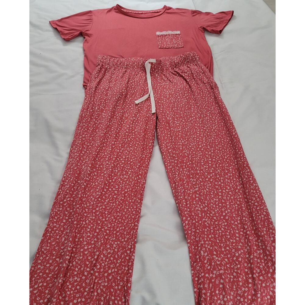 Vintage Berkley Jensen Ladies Dreamy Fabric PJ Set Feminine Watermelon Color Med